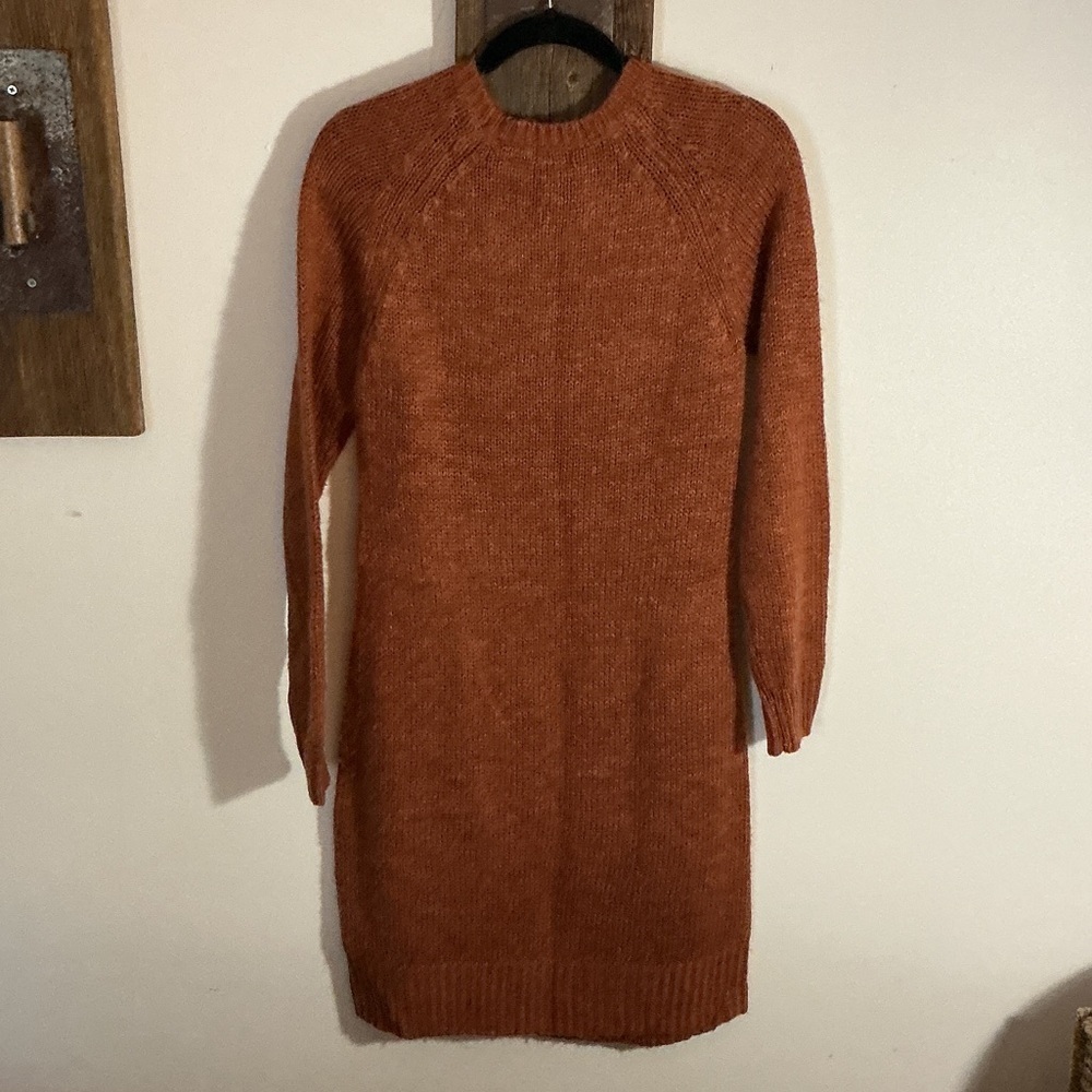 Orange comfortable and soft sweater dress. - Picture 5 of 5